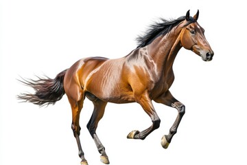 Obraz premium Bay sport horse isolated on white background