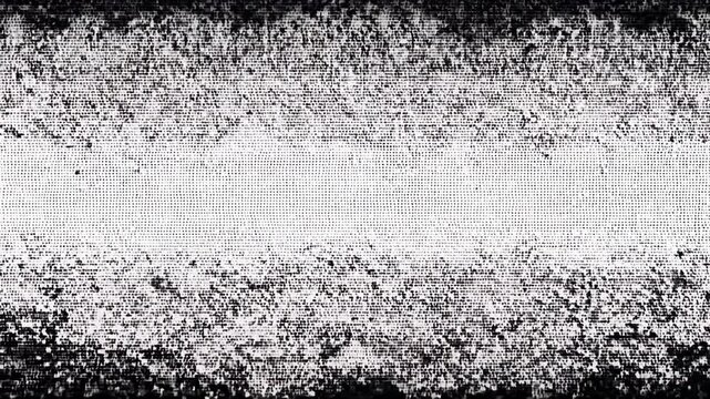 grunge halftone effect background. Faded grit noise texture. White and black sand video. Retro pixelated backdrop. Anime or manga style animation overlay. video graphic design textured template 4K	