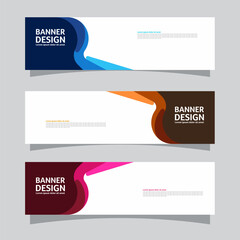 Vector set of landscape banner background design concept. Colorful background business layout template