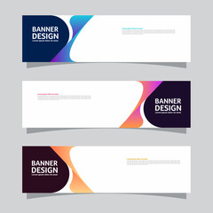 Vector set of landscape banner background design concept. Colorful background business layout template