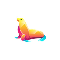 Sea ​​Lions Gradient Logo