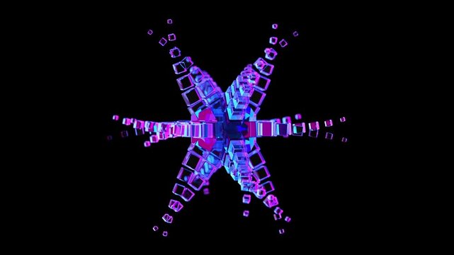 crystal flower opens, seamless looping