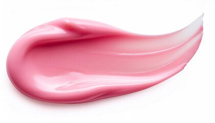 Pink cosmetic cream spread isolated on white, clipping path