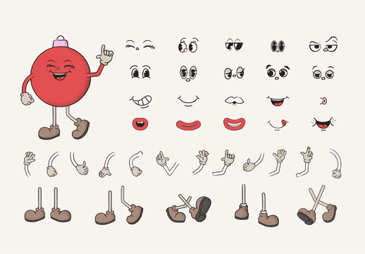 Christmas Bauble Character Kit Retro Mascot