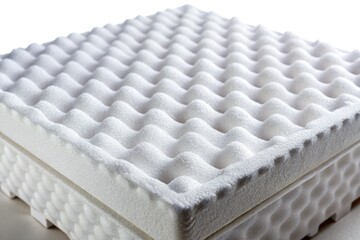 Durable shockproof Styrofoam packing box, isolated on a white background, provides optimal protection for safe shipping solutions, ensuring your items arrive intact and secure.