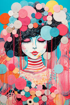 girl with bubbles, vintage, retro