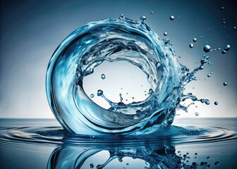 Fototapeta premium High-quality product photography featuring a rounded swirl water splash on a transparent background, creating a visually striking and dynamic effect for your designs.