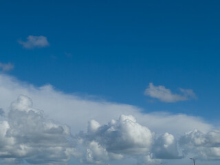 White clouds in summer sky background