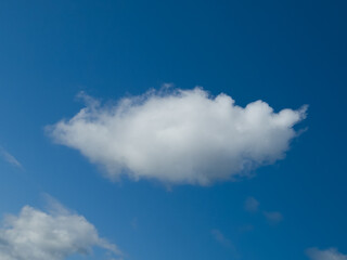 White clouds in summer sky background