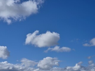White clouds in summer sky background