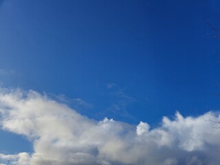 White clouds in summer sky background