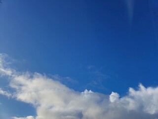 White clouds in summer sky background