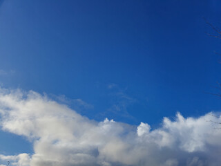 White clouds in summer sky background