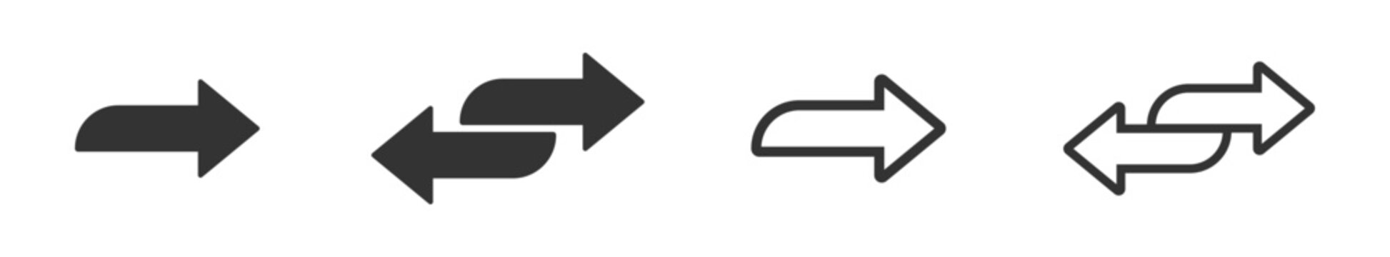 Double arrow vector icons set. Arrow icon