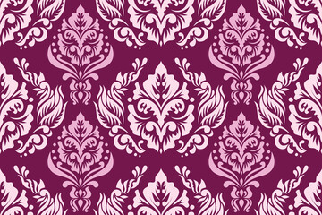 Damask seamless pattern background Geometric ethnic oriental ikat seamless pattern traditional Design for background, carpet, wallpaper, clothing, wrapping, Batik, fabric, illustration embroidery.