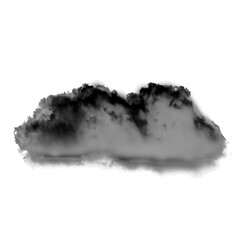 Fototapeta premium Black smoky cloud shape over white background