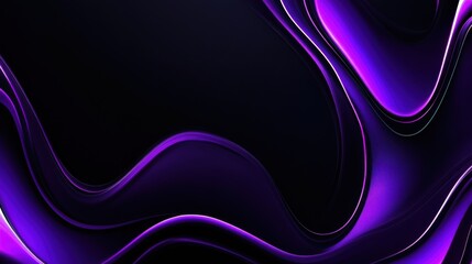 Abstract wavy background in purple and black with fluid shapes
