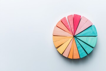 Obraz premium White pie chart segment with colored segments, perfect for illustrating data visualization concepts.