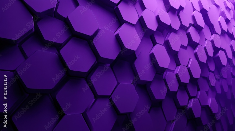 Poster abstract purple background with a hexagonal pattern in a modern design
