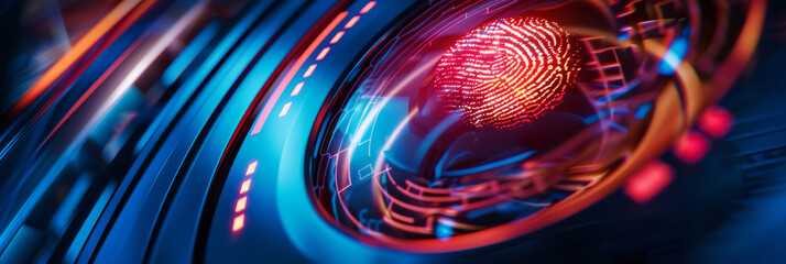 A close-up of a fingerprint scanner unlocking access to a secure digital document vault.