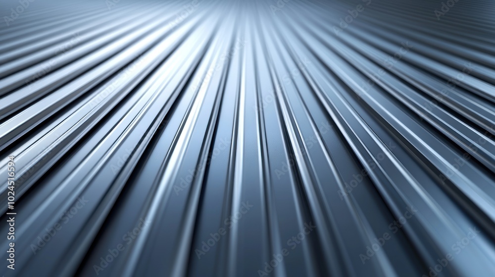 Poster a close-up view of metallic surface with parallel lines, emphasizing texture and depth.