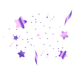  Lilac gradient vector confetti with stars and dots