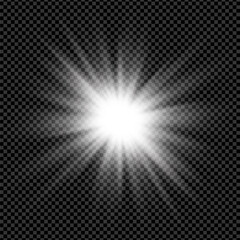 White starburst effect with black background