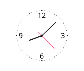 Wall clock. Simple wall clock. Minimalist watch. Classic design wall clock. Analog clock. Vector illustration