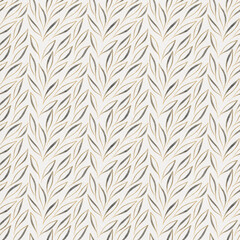 Seamless leaves background. Fabric floral pattern. Leaf drawing in pastel colors. Hand painted floral ornament