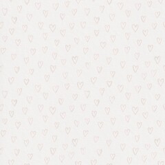 Hearts background. Seamless pattern with hand drawn hearts. Wedding ornament. Childish fabric design.