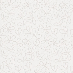Seamless floral pattern. Beige floral background with hand drawn flowers. Vintage fabric design. 