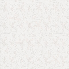 Seamless floral pattern. Beige floral background with hand drawn flowers. Vintage fabric design. 