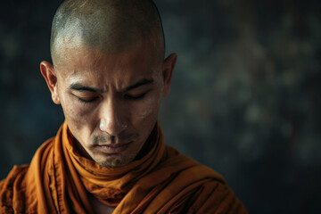 Obraz premium Generative AI image of monk meditating peace and harmony