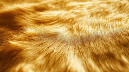 Fototapeta premium Vibrant orange fur texture, close-up of soft and shiny animal pelts, natural warm tones, high-resolution background for design projects, rich and luxurious look
