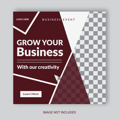 Creative Business Social Media Post Layout With White Background. With Free Mock-Up