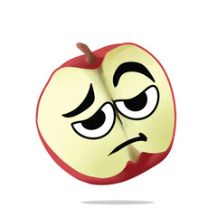tired apple mascot character. cute, funny, and playful concept. nature, fruit, health, nutrition, cultivation, and education themes