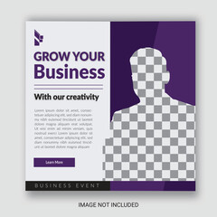 Creative Business Social Media Post Layout With White Background. With Free Mock-Up