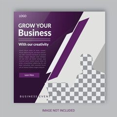 Creative Business Social Media Post Layout With White Background. With Free Mock-Up