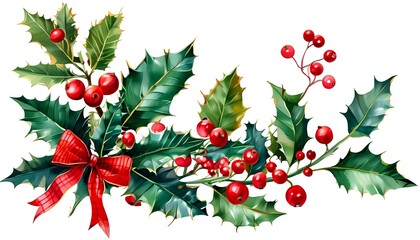 Festive Holly and Berries for Holiday Decoration Inspiration