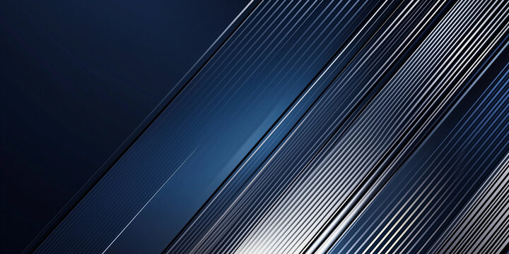 Sfondo astratto blu scuro con linee diagonali argentate, illustrazione vettoriale, design di presentazioni aziendali, alta risoluzione, stile fotografico professionale, elegante e sofisticato.