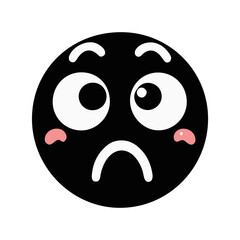 Cute and funny Face Emotion flat design