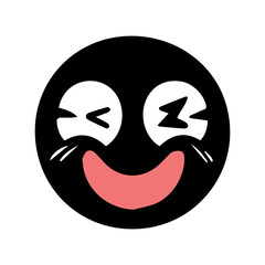 Cute and funny Face Emotion flat design