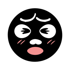 Cute and funny Face Emotion flat design