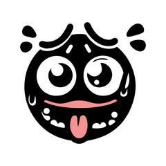 Cute and funny Face Emotion flat design