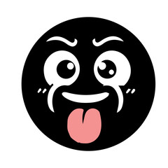 Cute and funny Face Emotion flat design