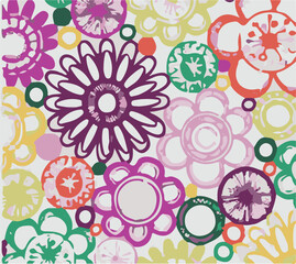 Beautiful vector seamless floral pattern with watercolor hand drawn gentle summer flowers. Stock illustration. Natural artwork.