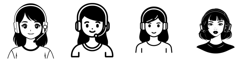 Icon of a woman admin in a trendy design illustration template