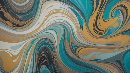 Vibrant Swirling Abstract with Gainsboro, Cyan, Gainsboro, and Gold