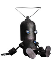 3d render, cyborg assistant robot