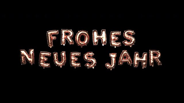 4k Video Frohes Neues Jahr. Alpha Channel, Prores 4444. Endless Loop